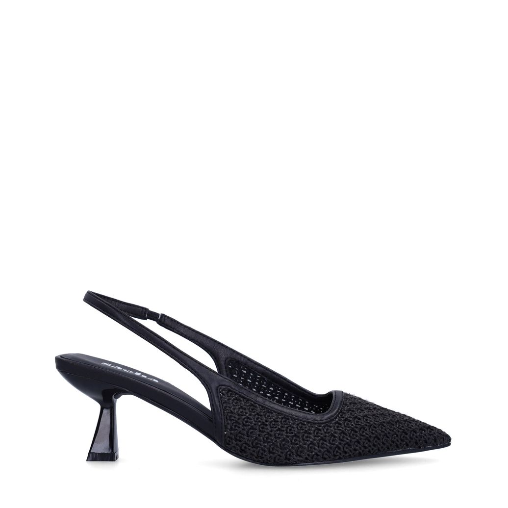Escarpins slingback tressés - noir