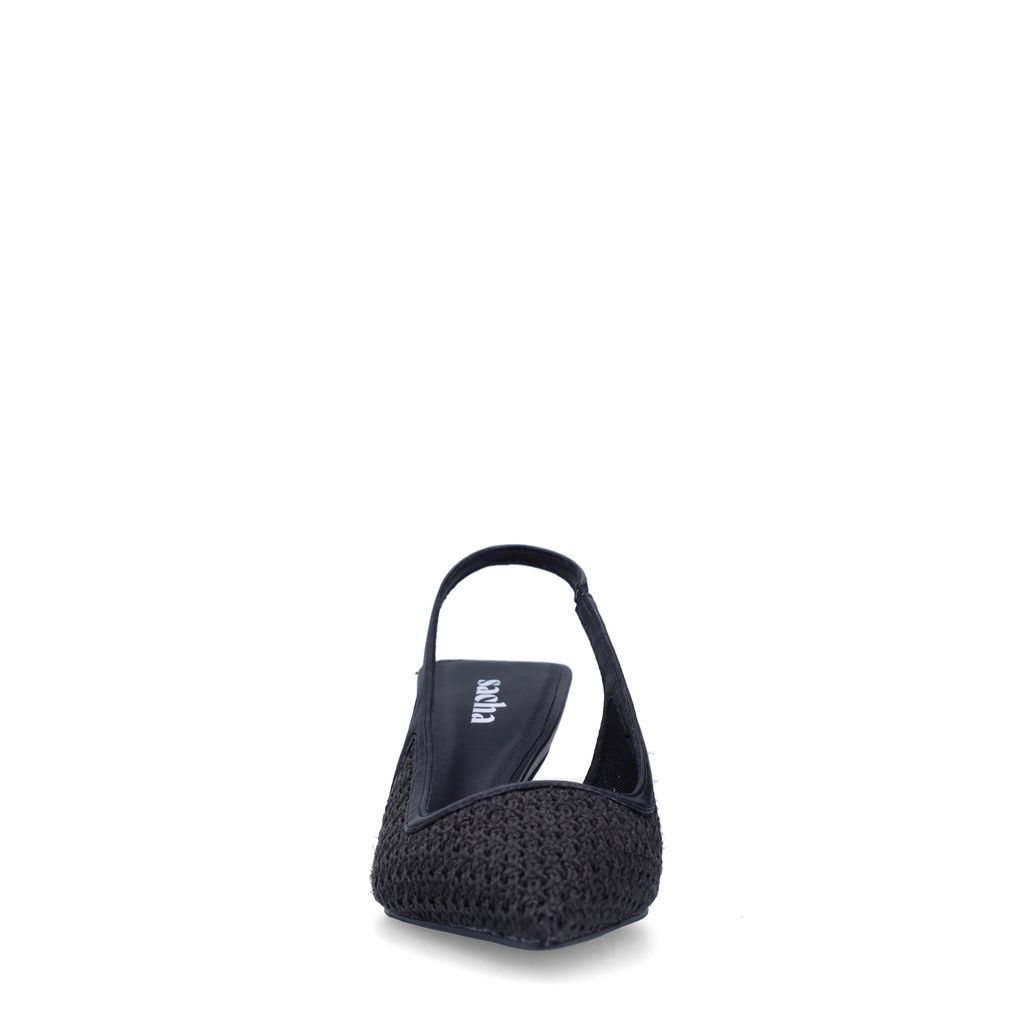Escarpins slingback tressés - noir