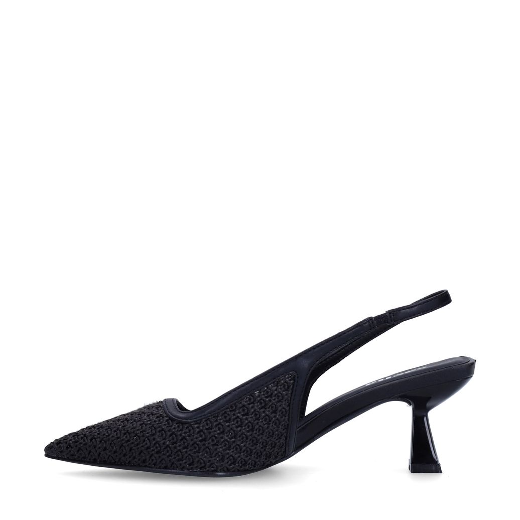 Escarpins slingback tressés - noir