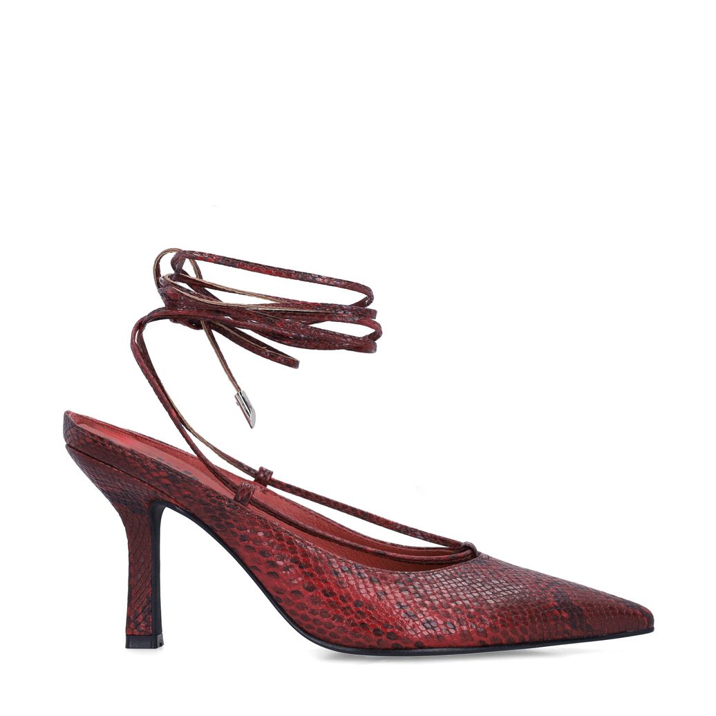 Escarpins avec imprimé serpent - rouge