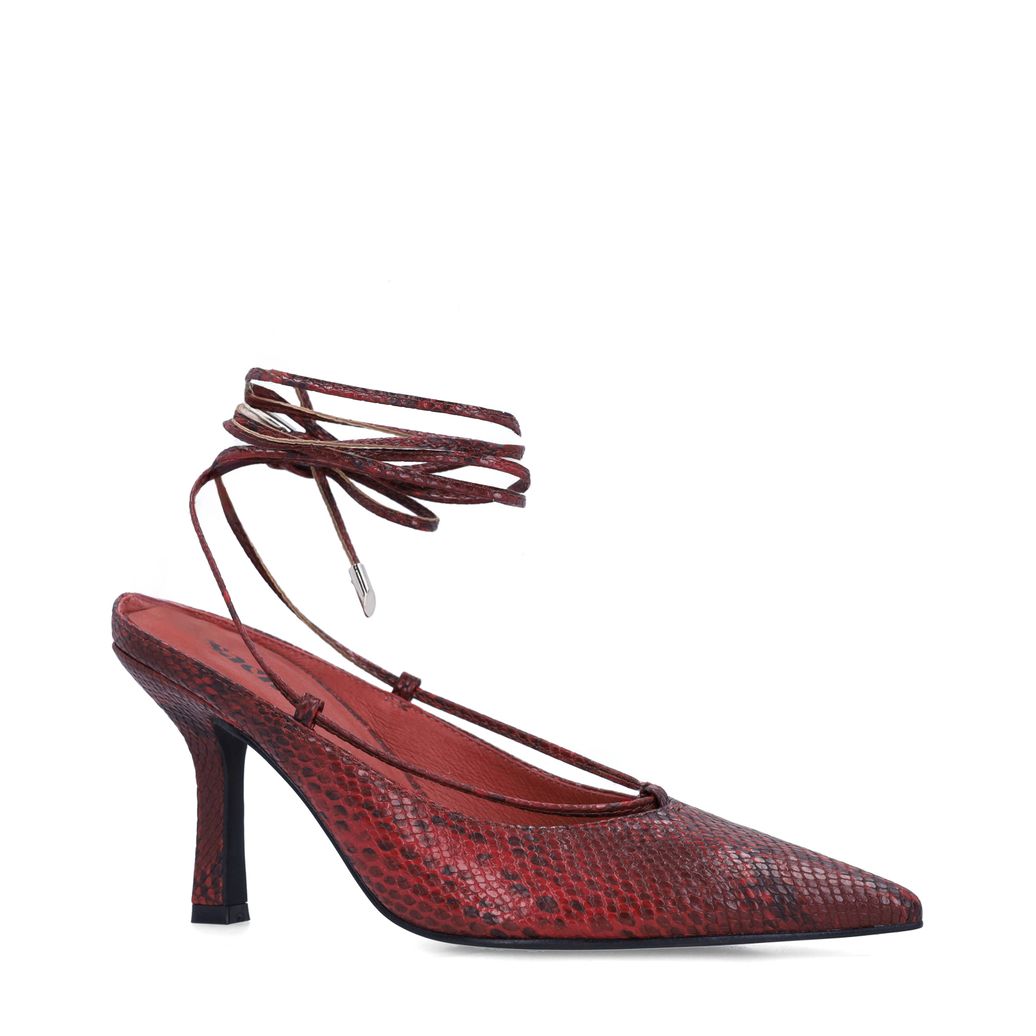 Escarpins avec imprimé serpent - rouge