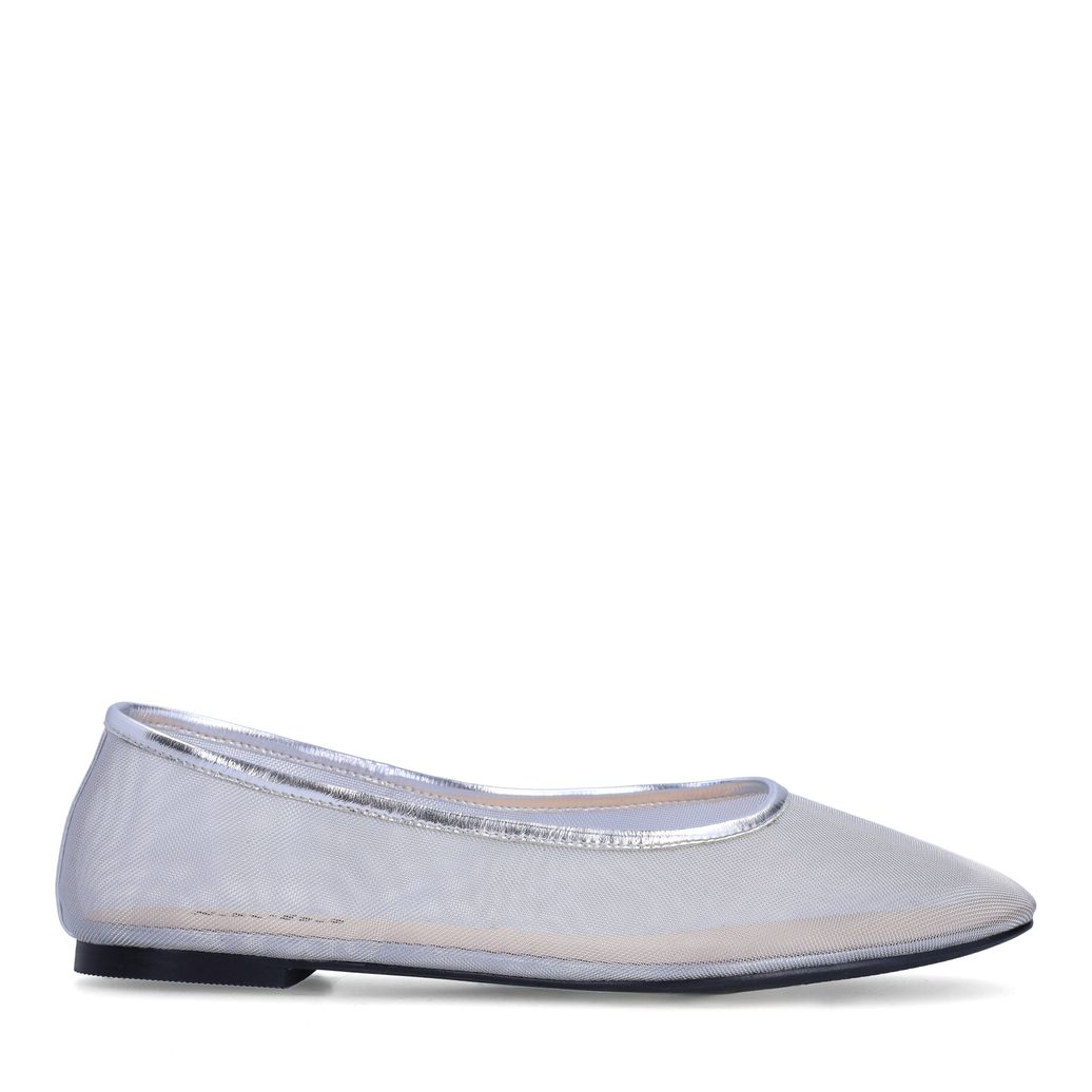 Zilveren mesh ballerina's