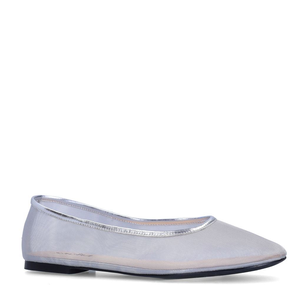 Zilveren mesh ballerina's