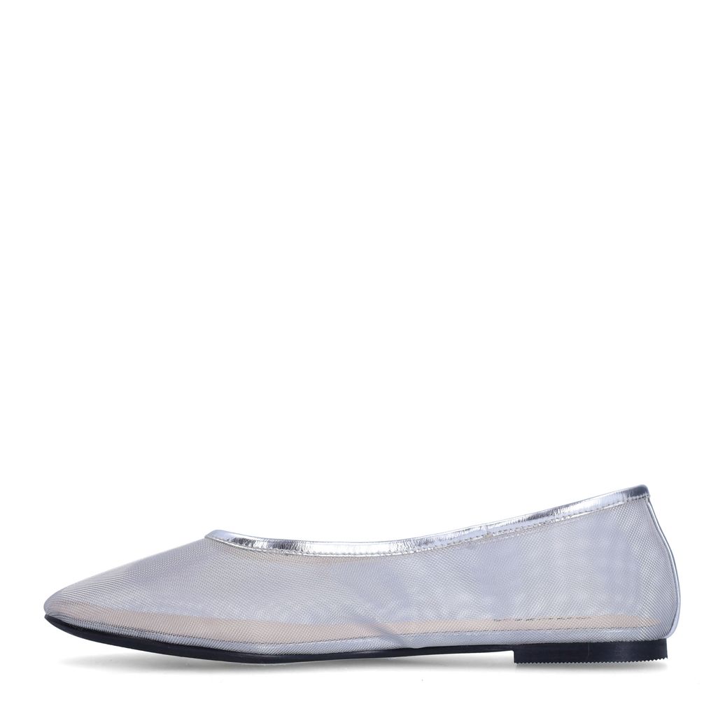 Zilveren mesh ballerina's