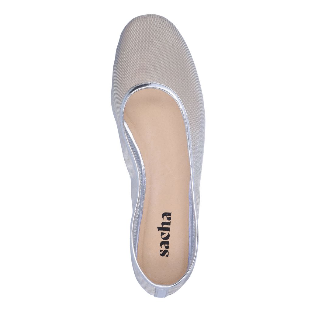 Ballerines en mesh - argenté