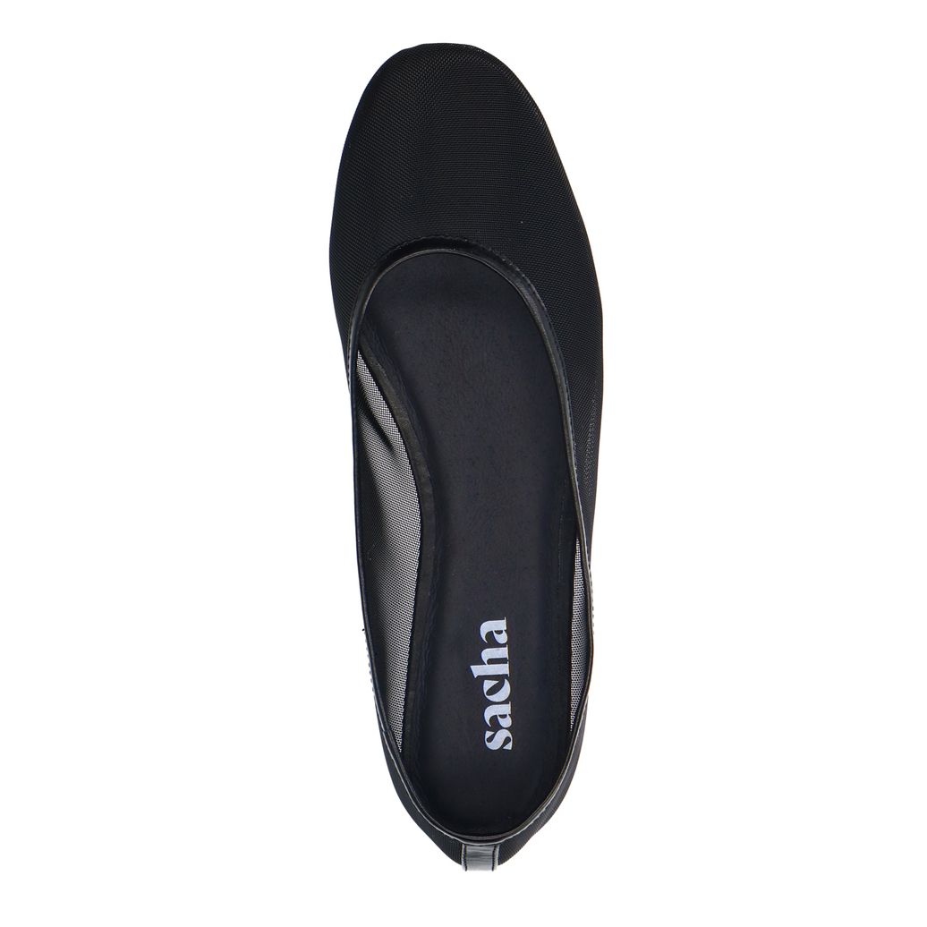 Zwarte mesh ballerina's