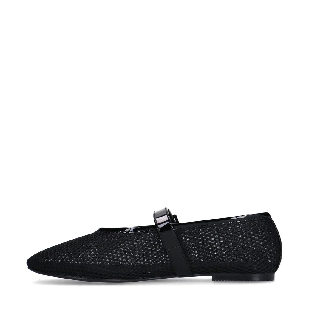 Ballerines résille avec boucle - noir