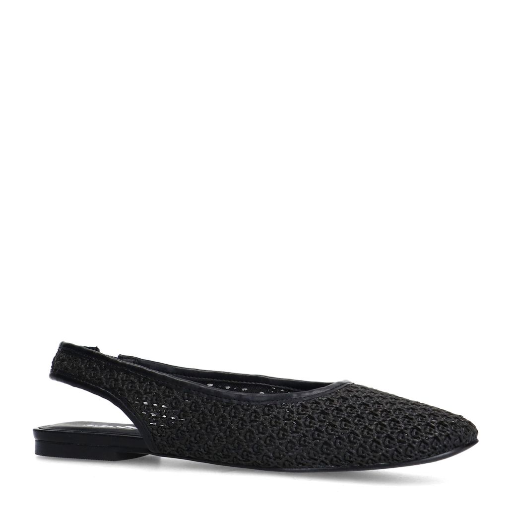 Zwarte fishnet slingbacks