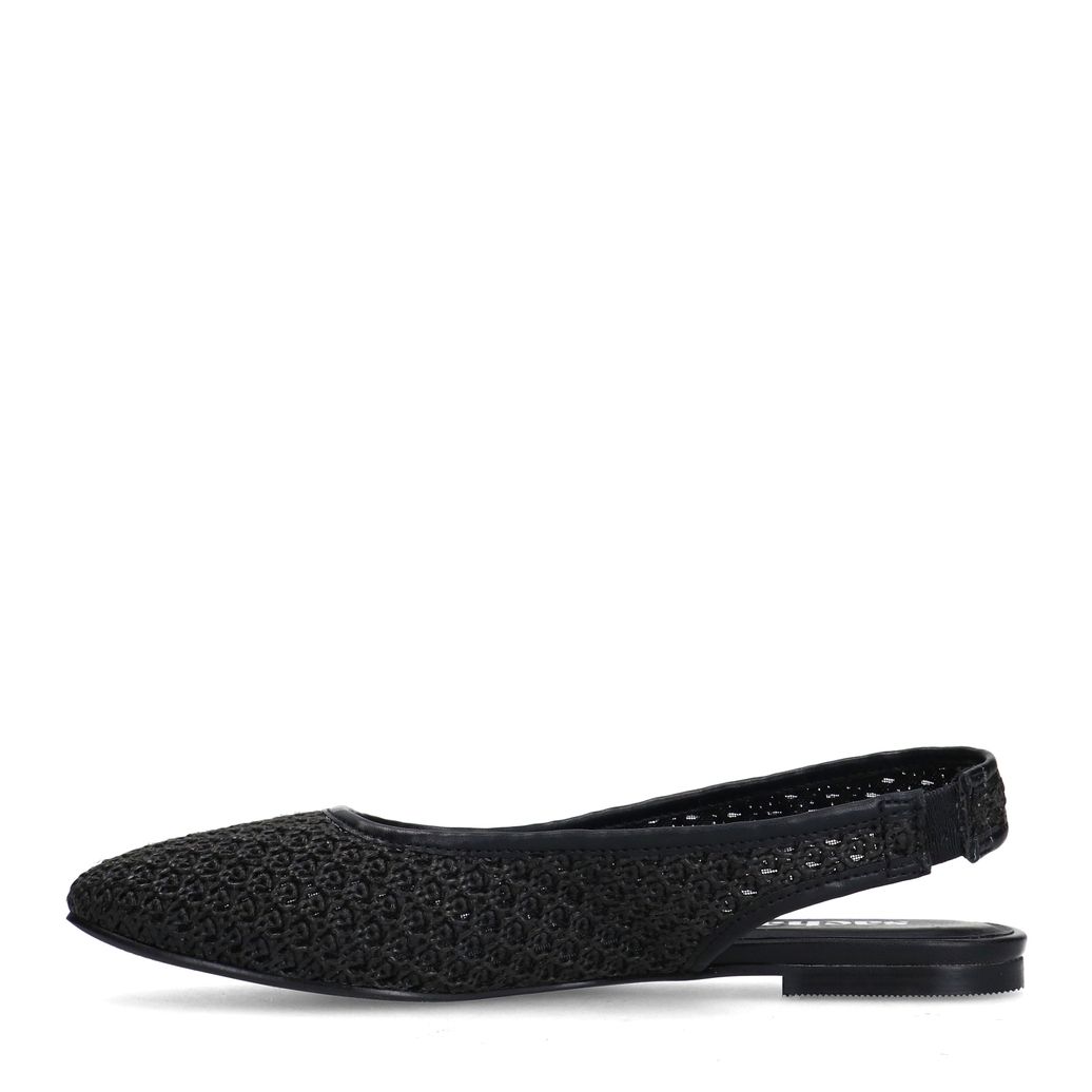 Zwarte fishnet slingbacks