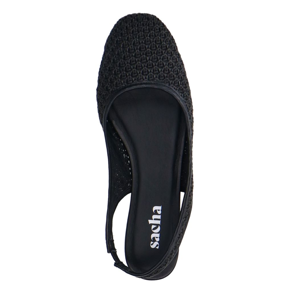 Zwarte fishnet slingbacks