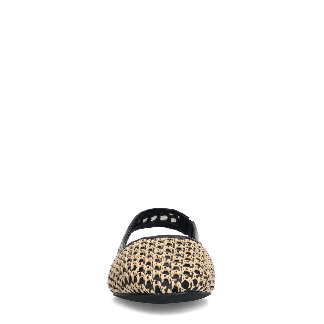 Beige fishnet slingbacks
