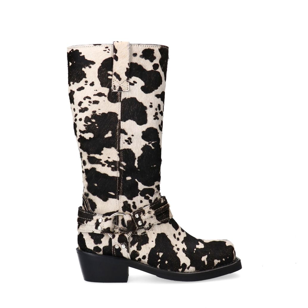 Cowprint suède bikerboots