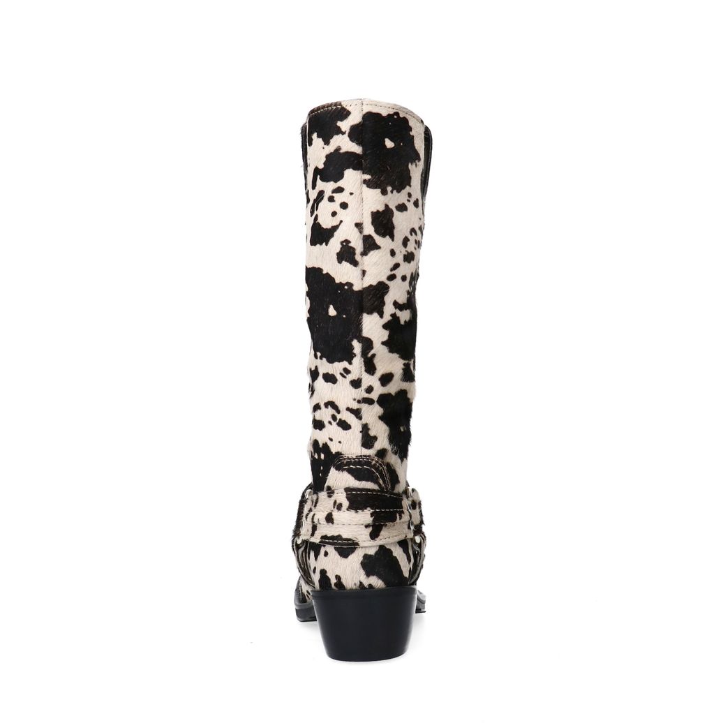 Cowprint suède bikerboots