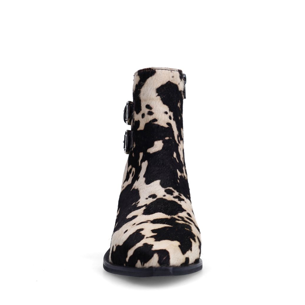 Cow print western enkellaarsjes