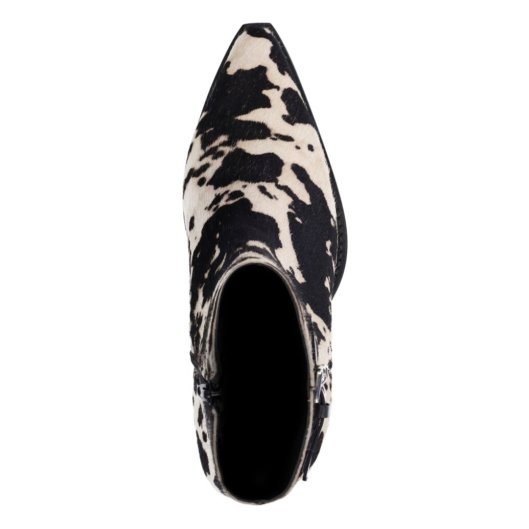 Cow print western enkellaarsjes