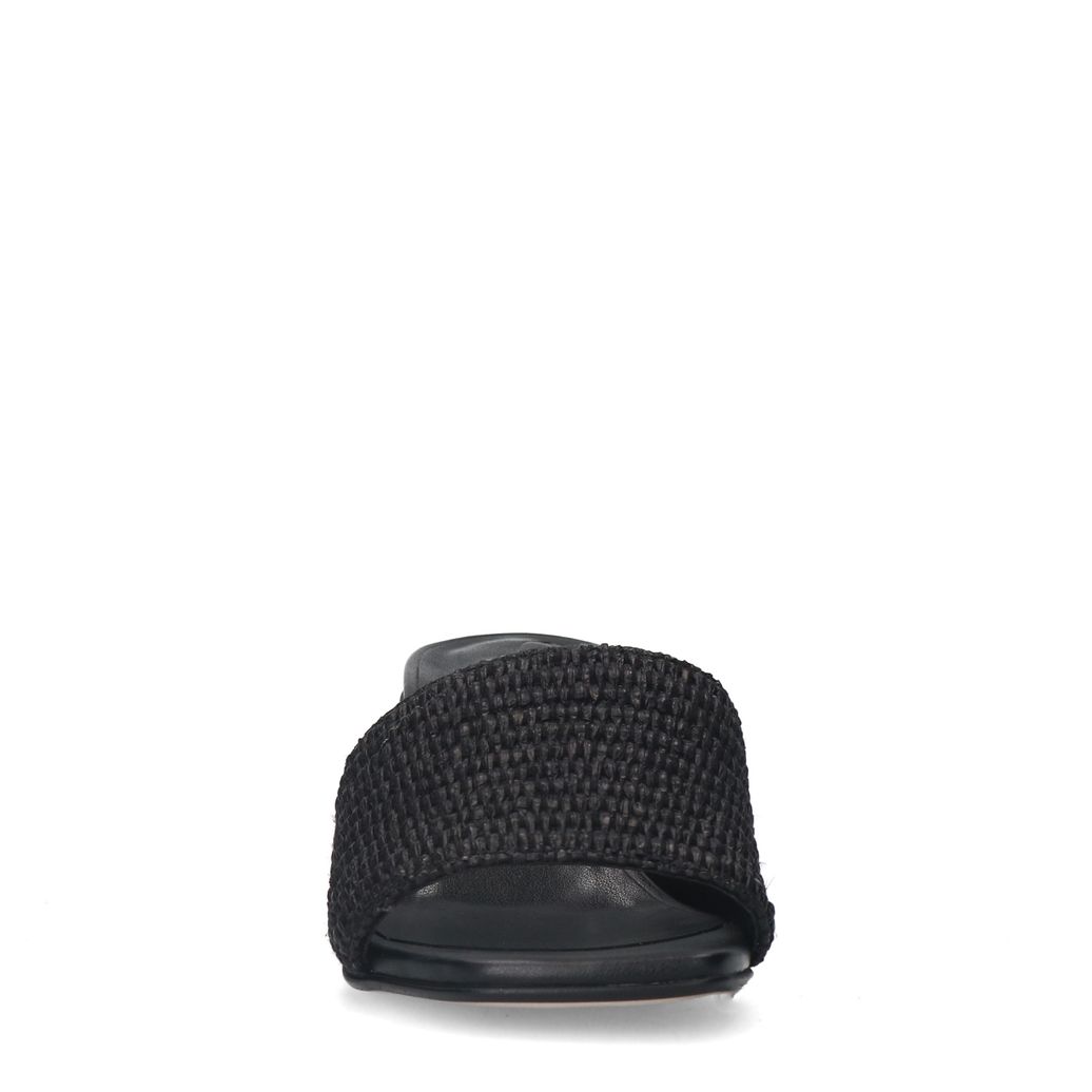 Schwarze Mules mit Blockabsatz
