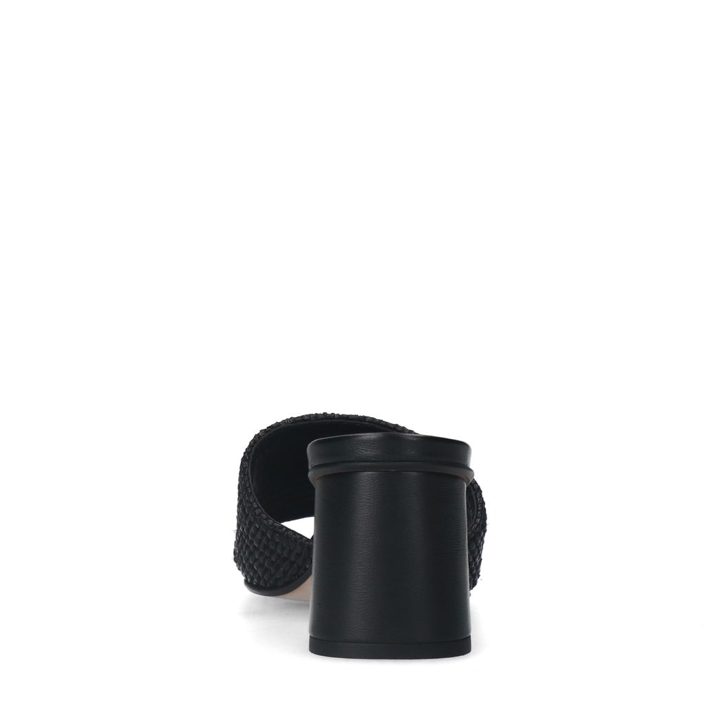 Schwarze Mules mit Blockabsatz