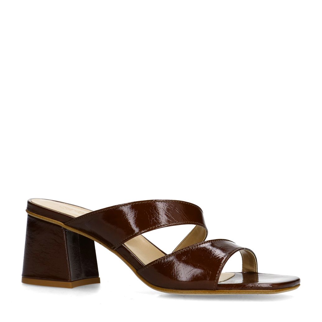 Bruine sandalen met blokhak