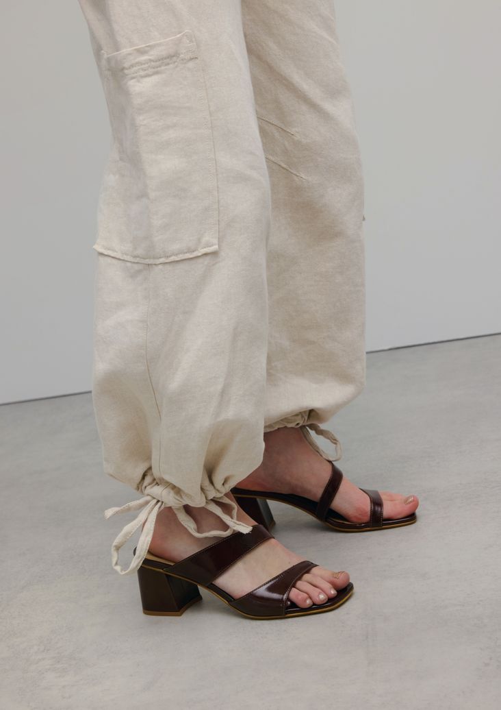 Bruine sandalen met blokhak