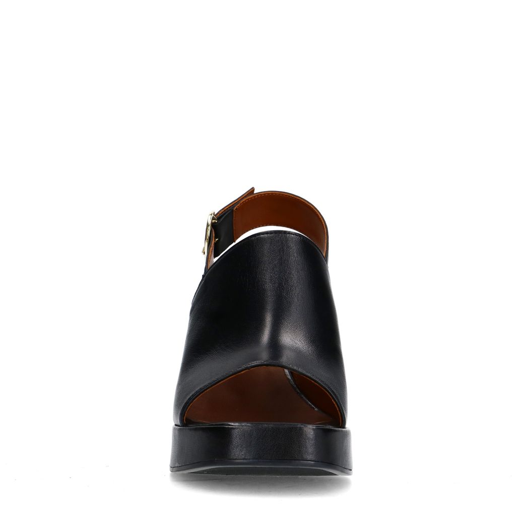 Schwarze Ledersandaletten