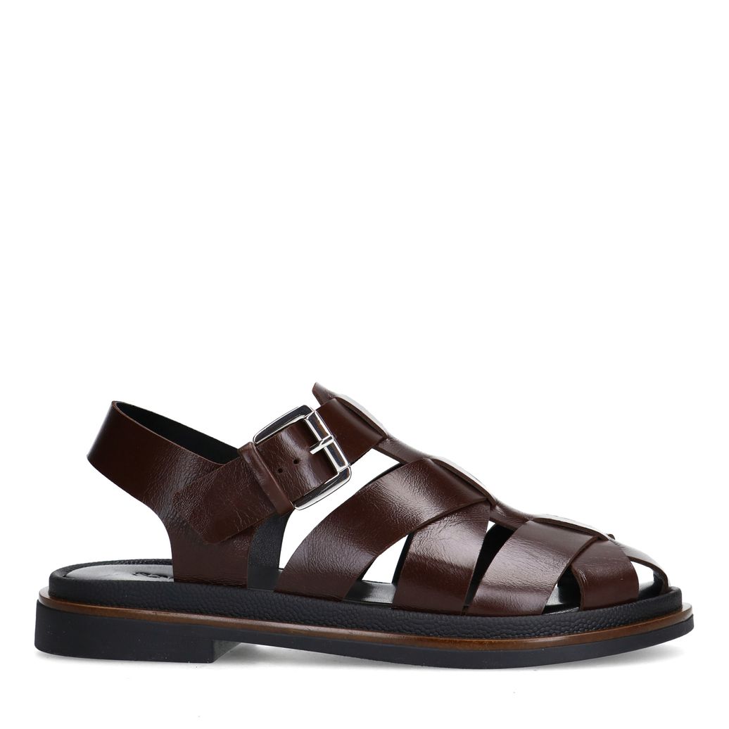 Dunkelbraune Ledersandalen