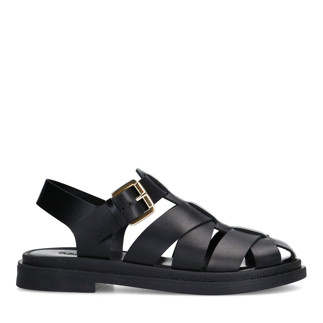 Zwarte leren sandalen