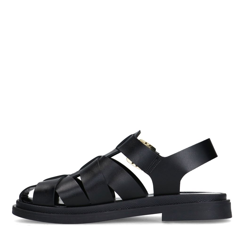 Zwarte leren sandalen
