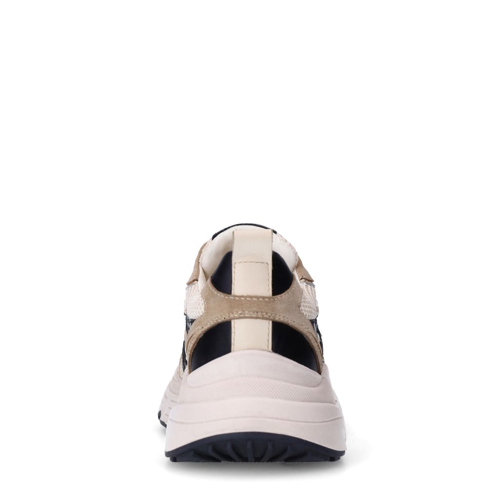 Beige leren sneakers met cow details