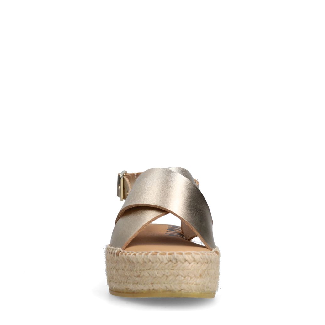 Gouden leren plateau sandalen