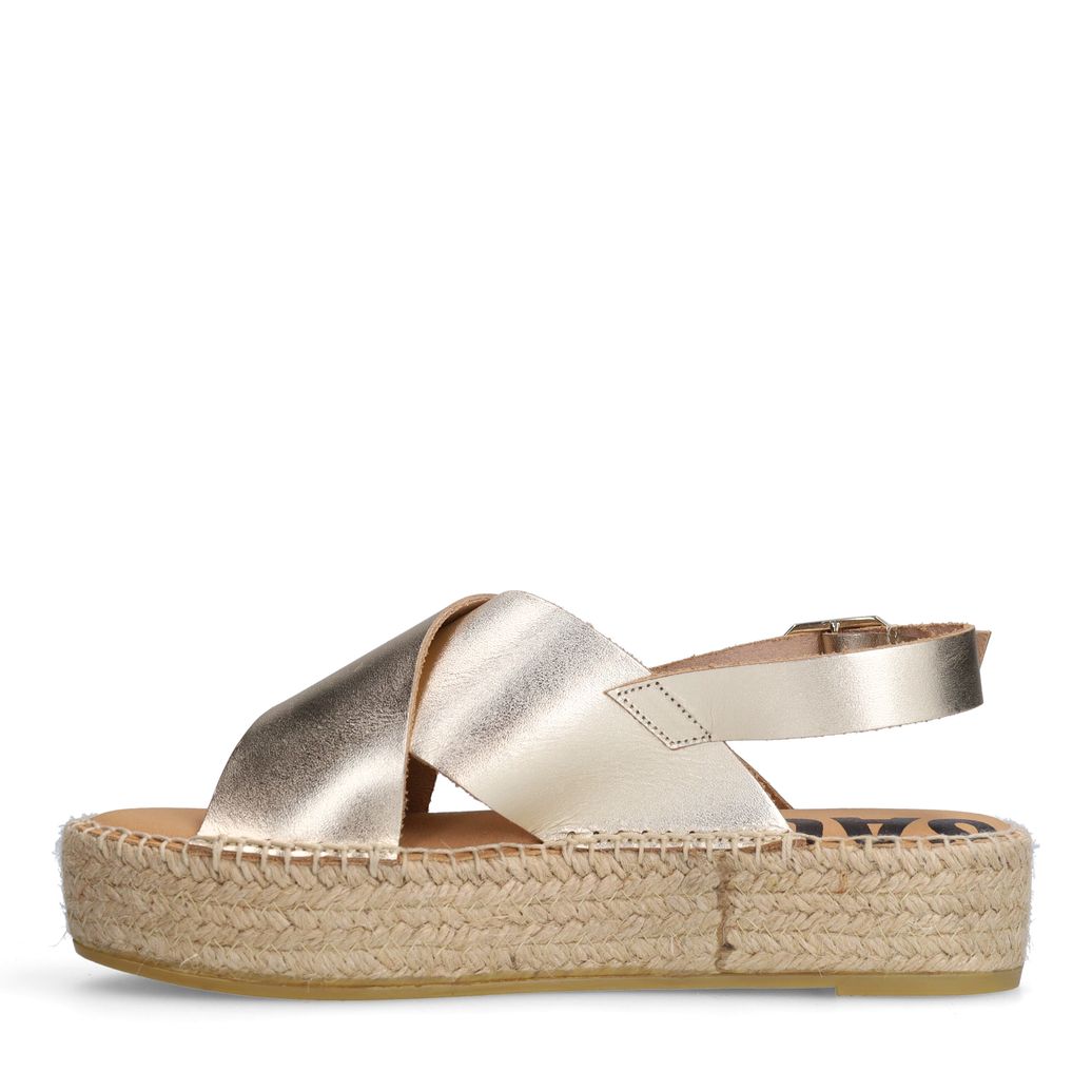 Gouden leren plateau sandalen