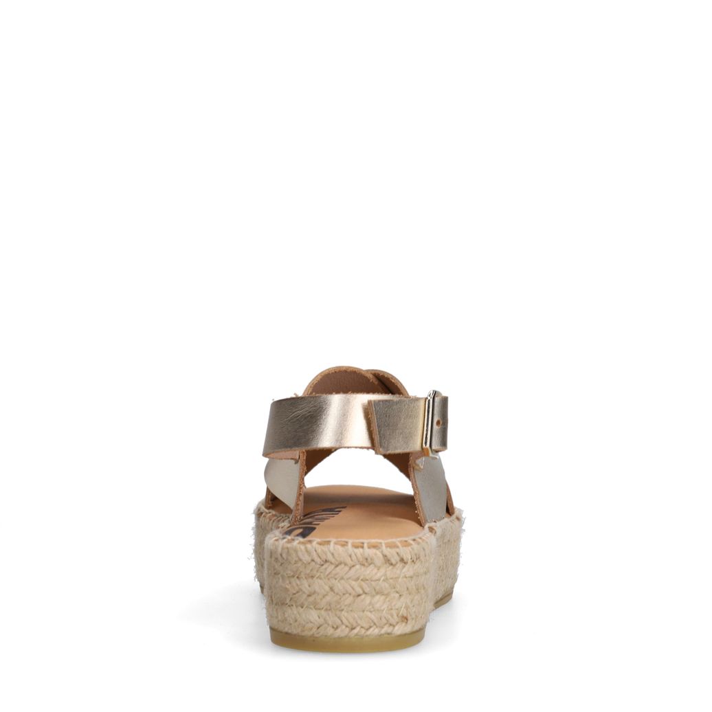 Gouden leren plateau sandalen