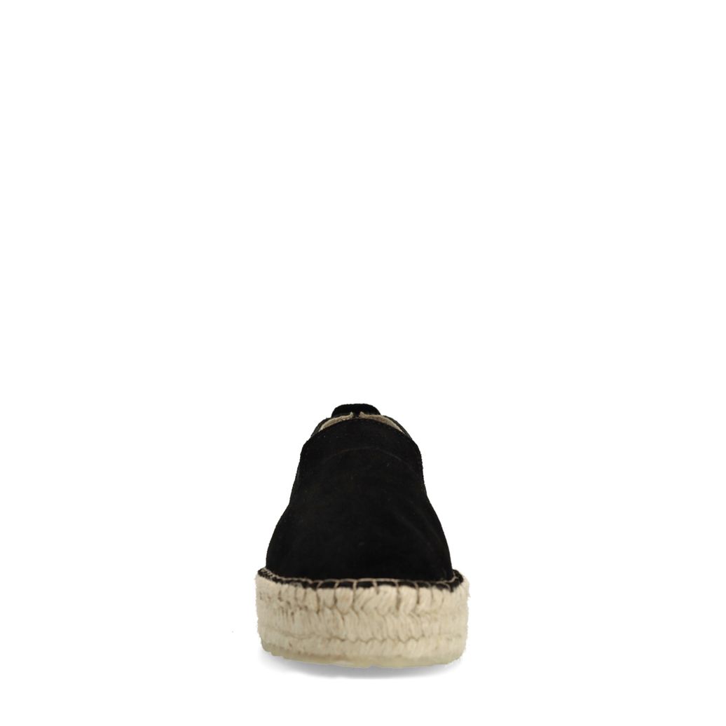 Schwarze Veloursleder-Espadrilles