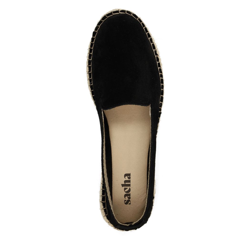 Zwarte suède espadrilles