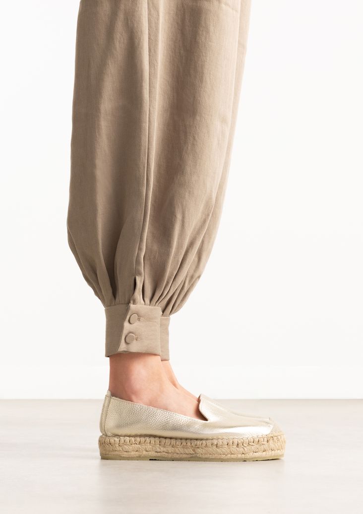 Gouden leren espadrilles