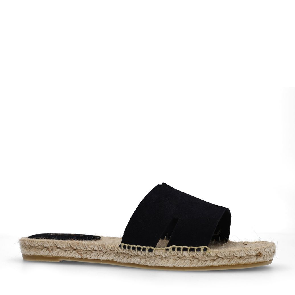 Zwarte suède slippers