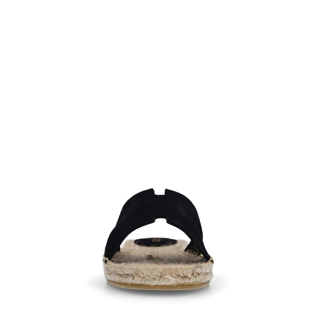 Zwarte suède slippers