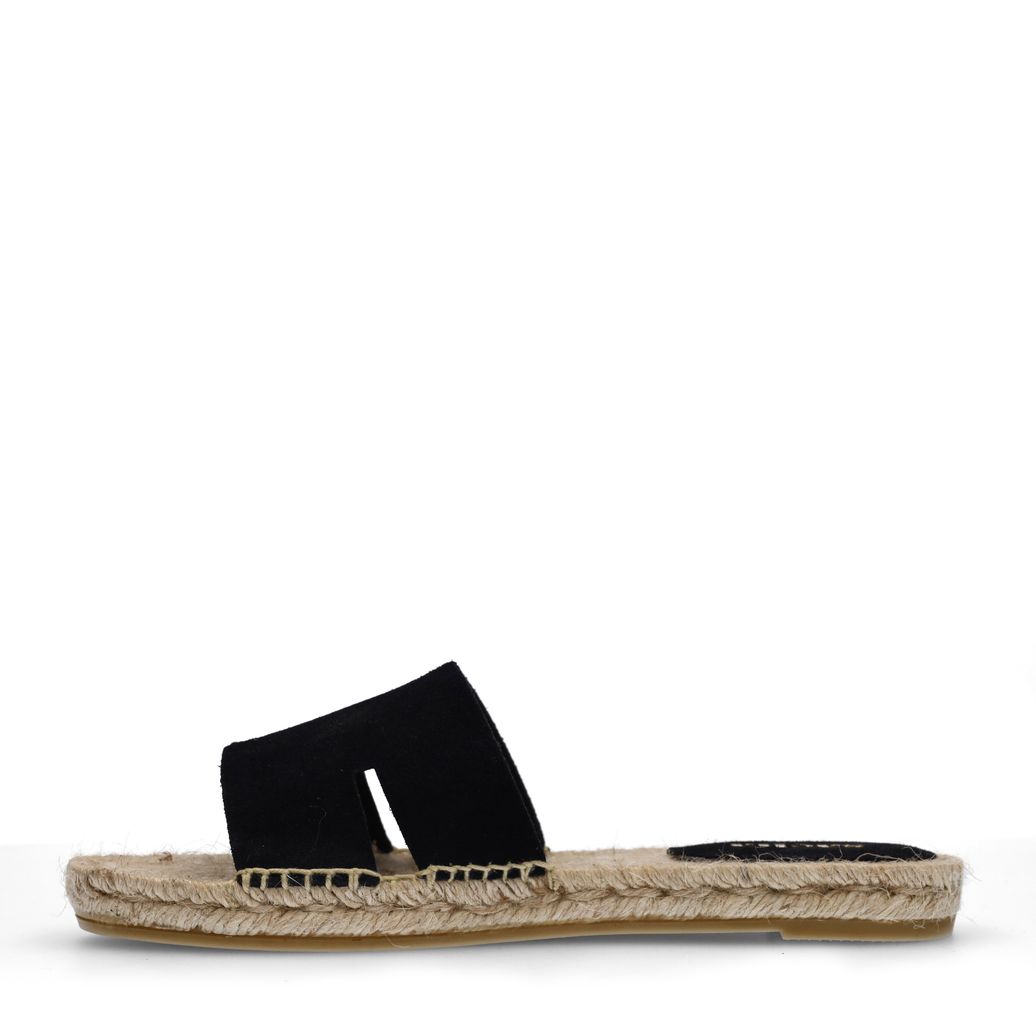Zwarte suède slippers