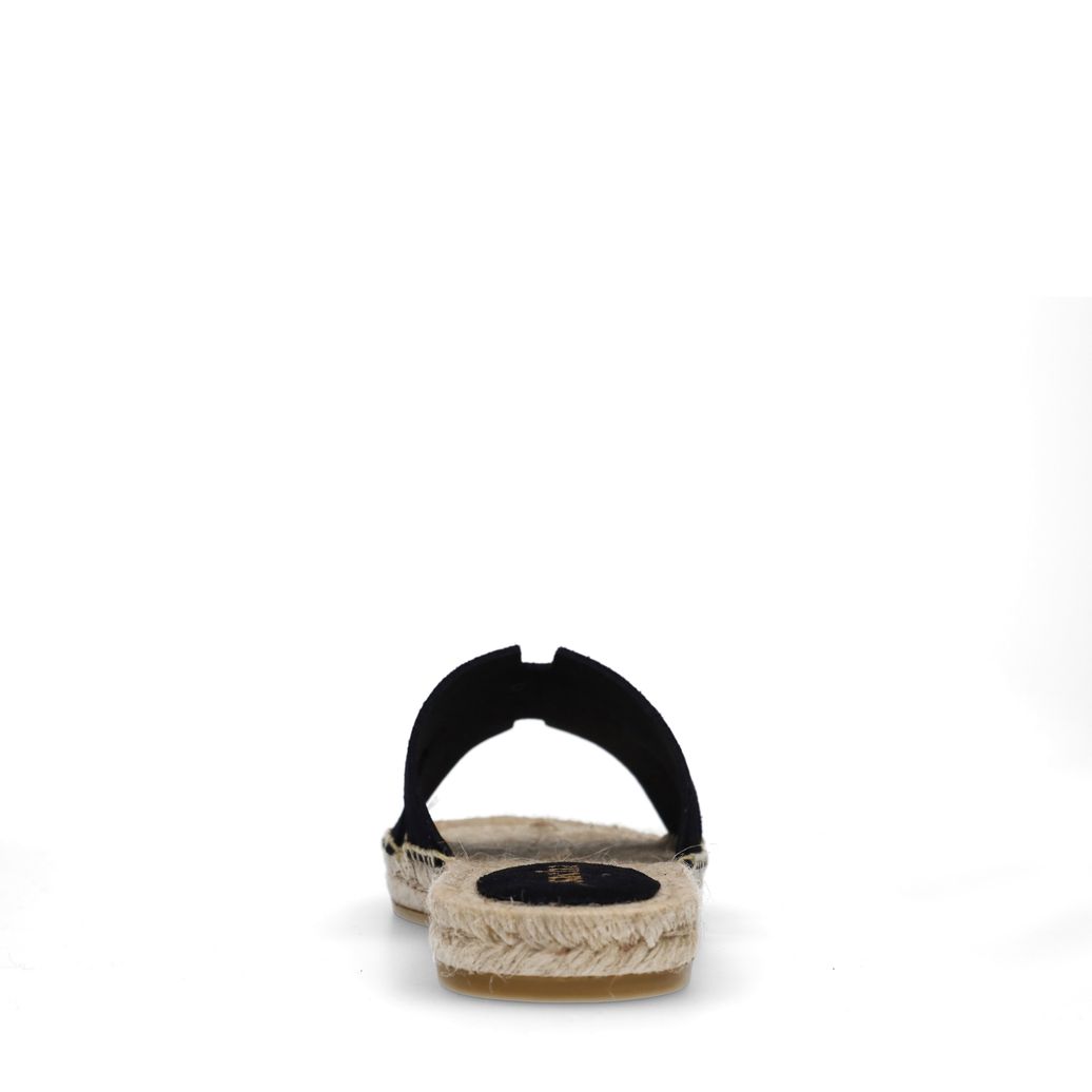 Schwarze Veloursleder-Sandalen