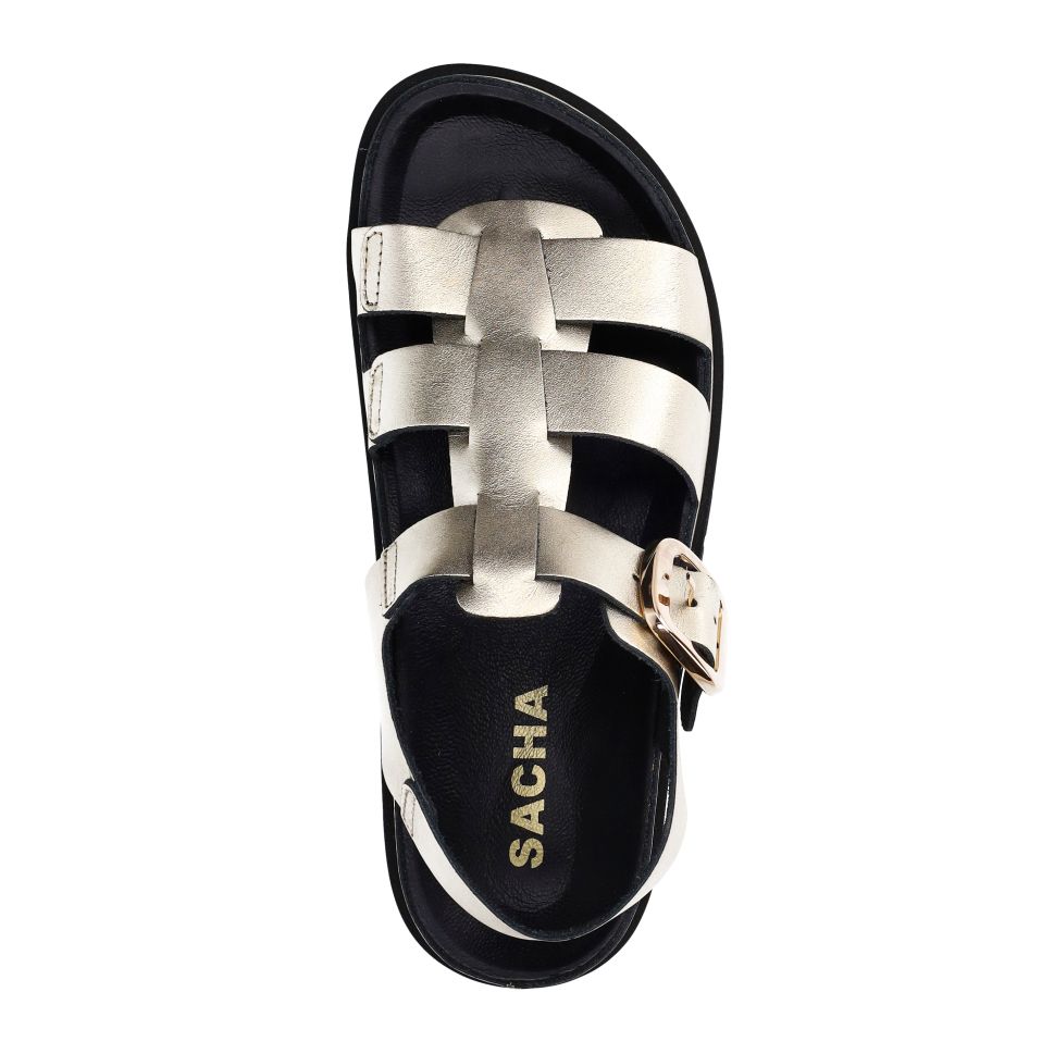 Gouden leren sandalen