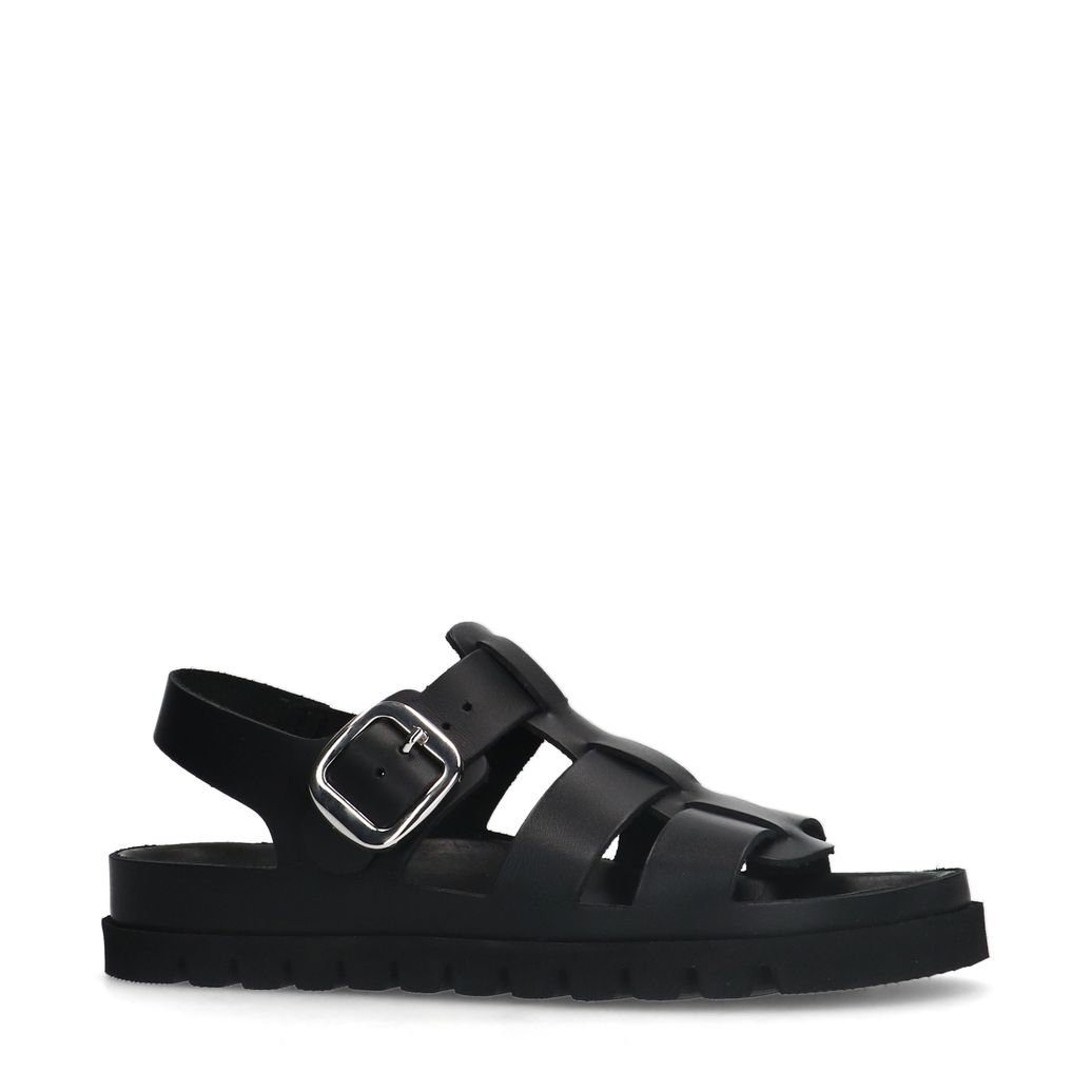 Sandales en cuir - noir
