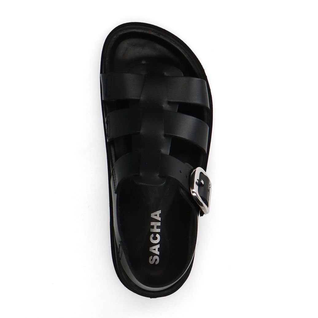Sandales en cuir - noir