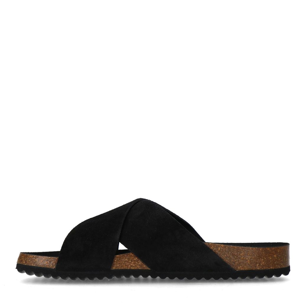 Claquettes en daim - noir