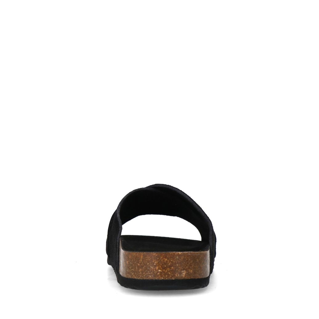 Schwarze Veloursleder-Sandalen
