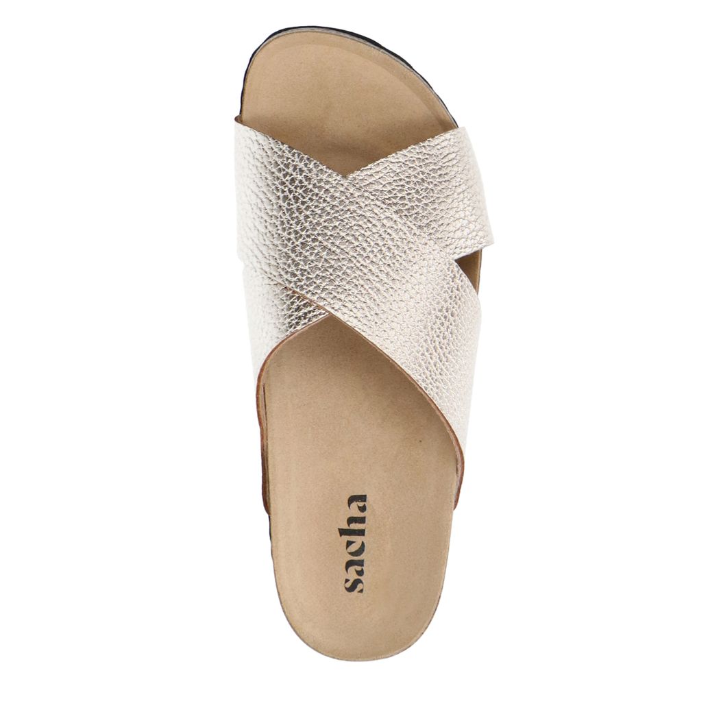 Claquettes en cuir - doré