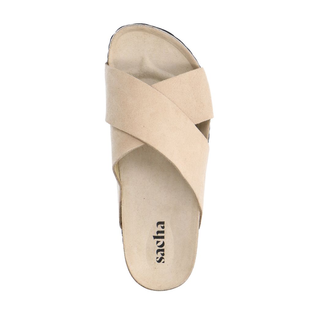 Claquettes en daim - beige
