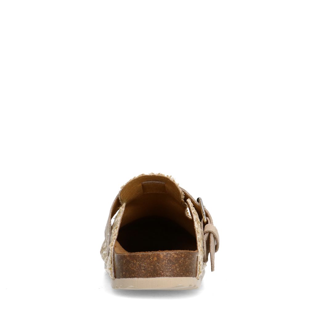 Sabots en raphia avec boucle - beige