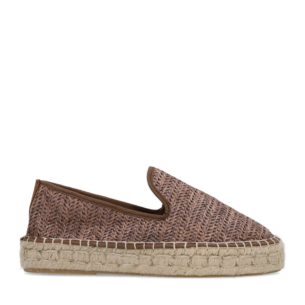 Bruine raffia espadrilles
