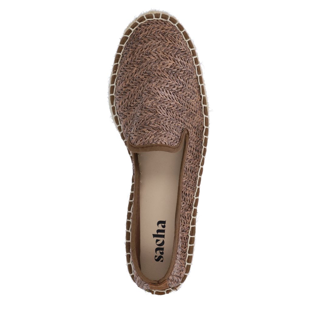 Bruine raffia espadrilles