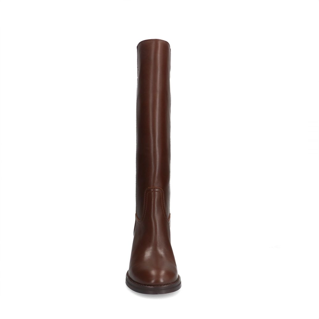 Bottes hautes en cuir - marron