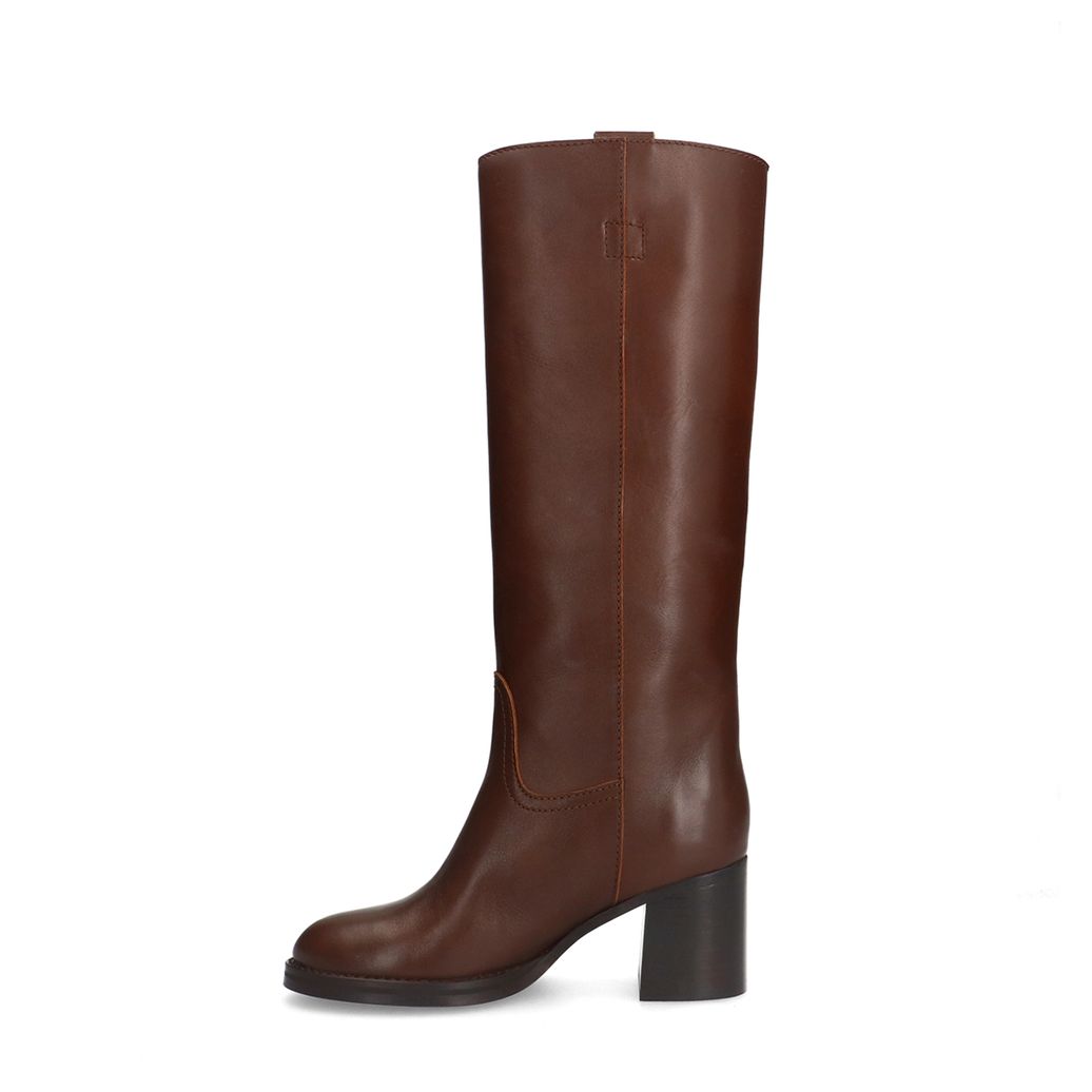 Bottes hautes en cuir - marron